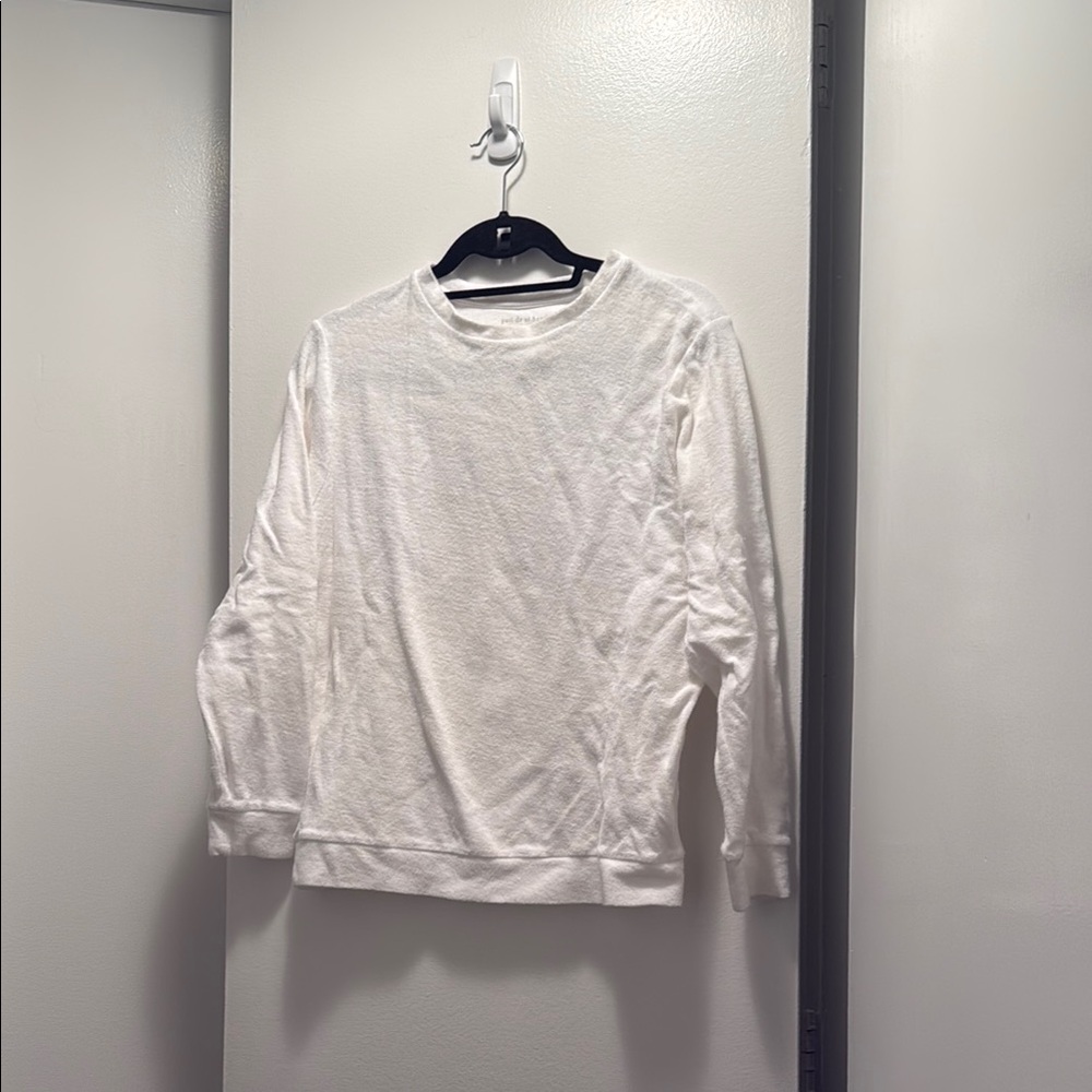 Terry cloth crew neck sweatshirt